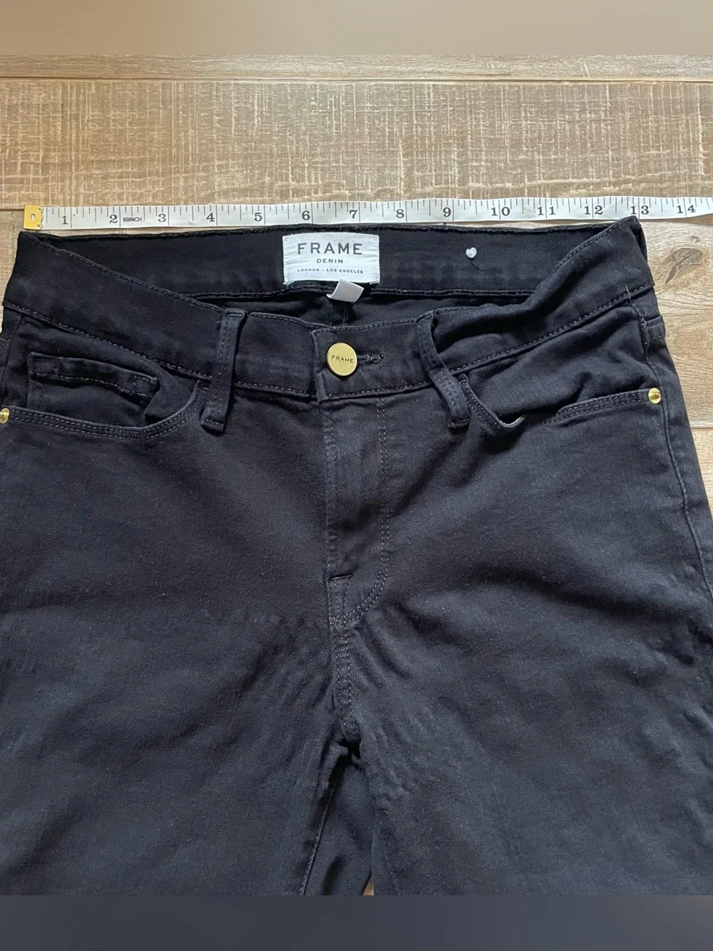 FRAME Le Skinny de Jeanne Film Noir Black Jeans Womens 27 Ankle Stretch USA - Picture 3 of 11